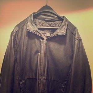 Black leather jacket